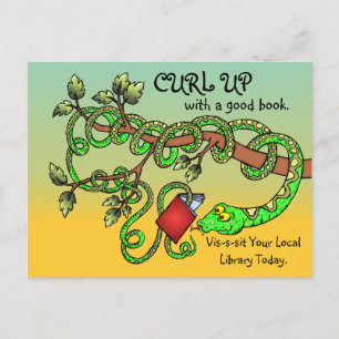 Curl Up With A Good Book Postcard
