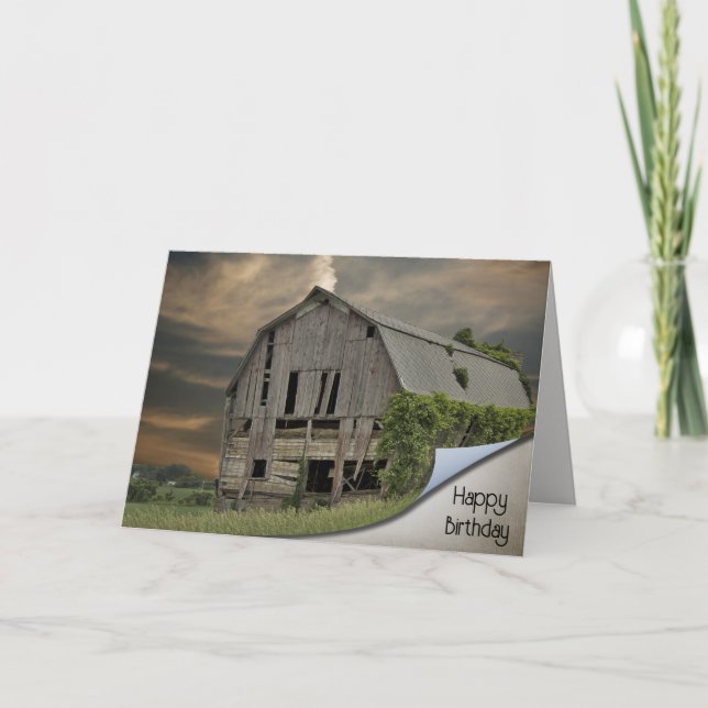 Curled Barn Photo for Birthday Card (Front)