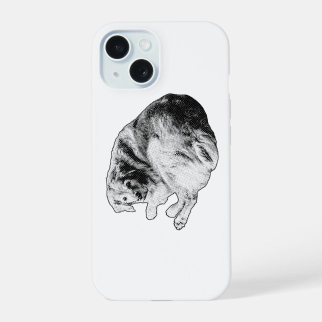 Curled Ease, Gentle Guard iPhone 15 Case (Back)