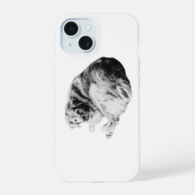 Curled Ease, Soft Guard iPhone 15 Case (Back)
