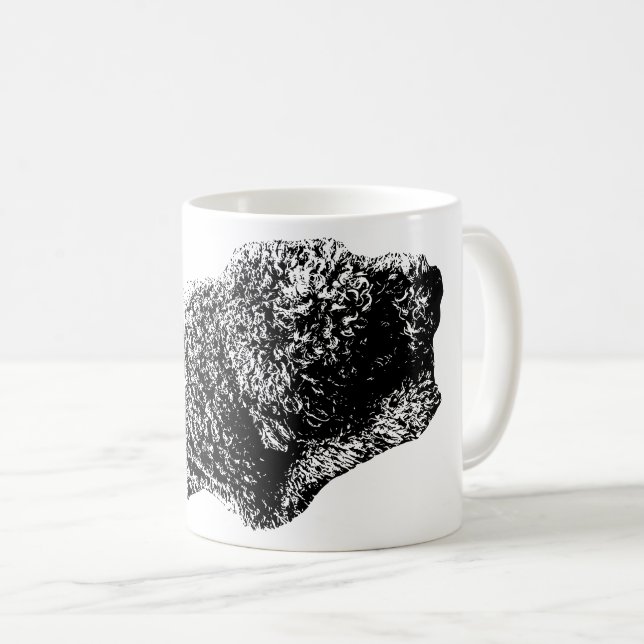 Curled Serenity in Ink Coffee Mug (Front Right)