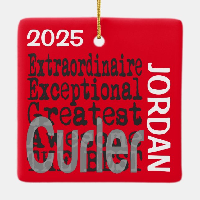 Curler Extraordinaire Ceramic Ornament (Back)