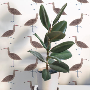 Curlew Bird Coastal Pattern Wallpaper