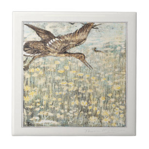 Curlew Bird Dutch Victorian Art Ceramic Tile