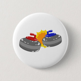 Curling 6 Cm Round Badge