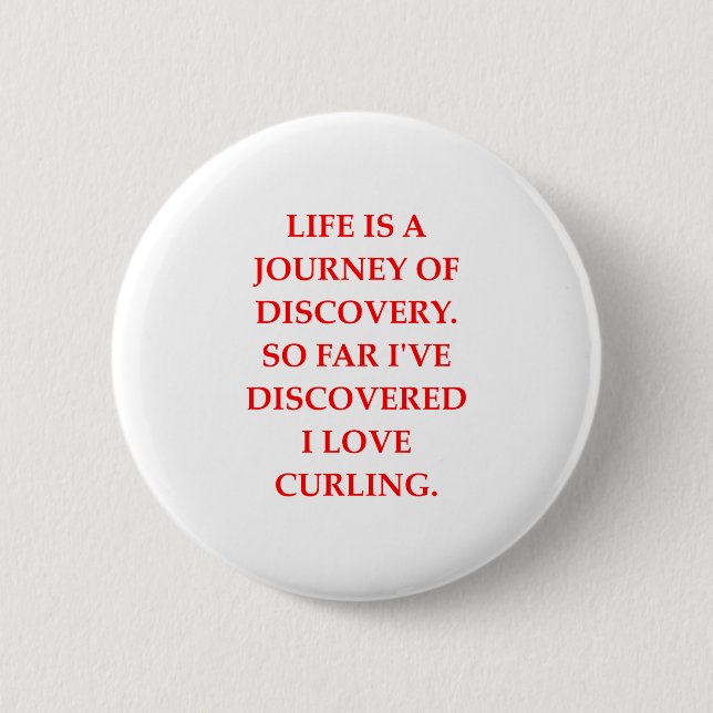 CURLING 6 CM ROUND BADGE (Front)