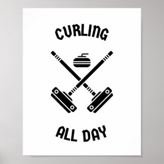 Curling all day poster