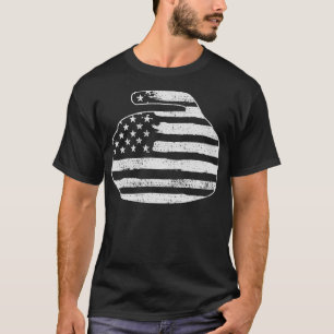 Curling American Flag 1 T-Shirt