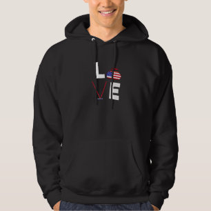 Curling American Flag Usa Curler Broom Winter Ice Hoodie