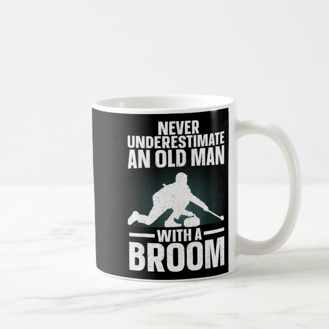 Curling Art For Grandpa Men Curling Srt Curling Lo Coffee Mug (Right)