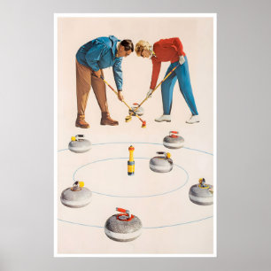 Curling Art Print Vintage Sports Poster