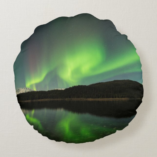 Curling Aurora Round Cushion (Back)