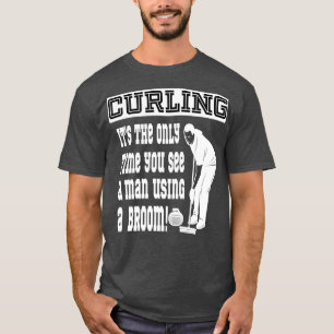 Curling Besen Witzger Spruch Curler Mnner T-Shirt