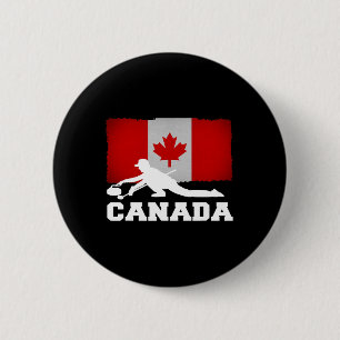 Curling Canada Flag Pride Vacation Travel Canadian 6 Cm Round Badge