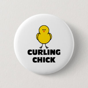 Curling Chick 6 Cm Round Badge
