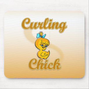 Curling Chick Mouse Pad