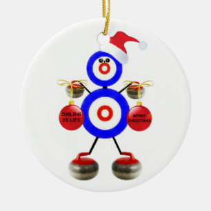 Curling Christmas Ceramic Tree Decoration