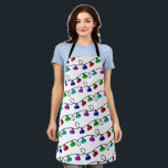 Curling Christmas Lights Apron<br><div class="desc">Apron featuring bright colourful Christmas lights shaped like curling rocks. Perfect holiday gift for curlers and curling fans.</div>