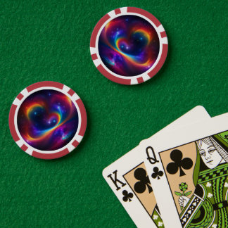 Curling Colours Heart Galaxy Poker Chips