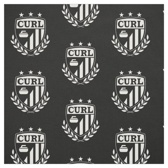 Curling Crest Fabric - Black and White (Swatch)