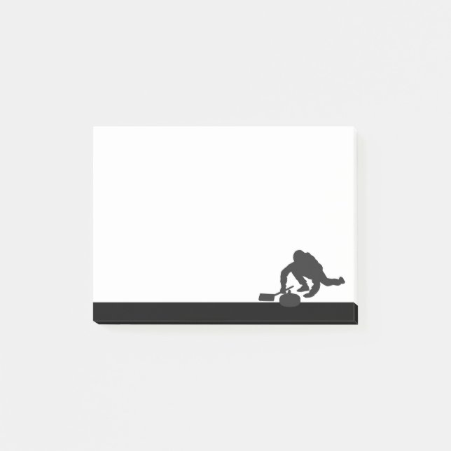 Curling Curler Athlete Sport Silhouette Post-it Notes (Front)