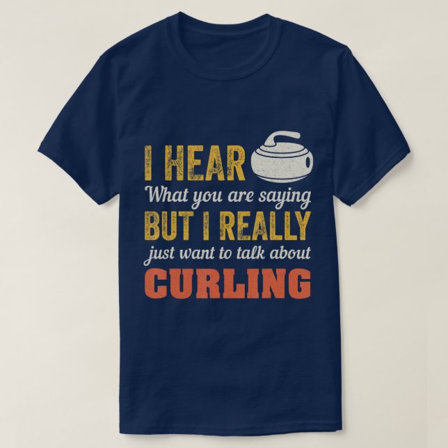 Curling Curler Broom Precision Sport Rink Curling  T-Shirt (Design Front)