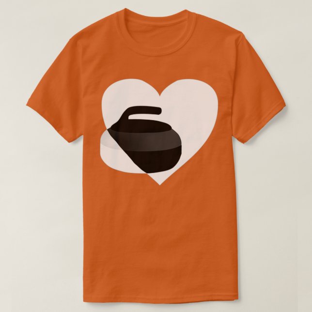 Curling curling stone in the heart T-Shirt (Design Front)