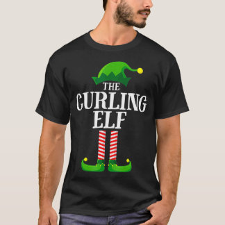 Curling Elf Matching Family Group Christmas T-Shirt
