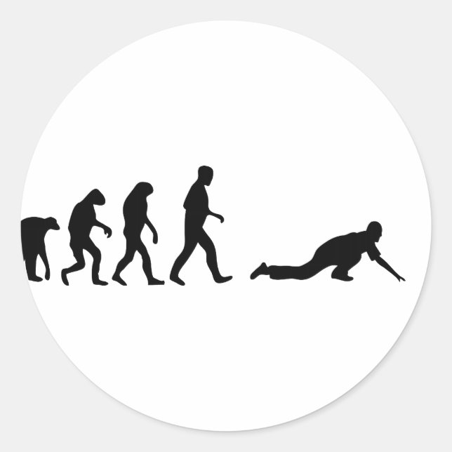 curling evolution classic round sticker (Front)