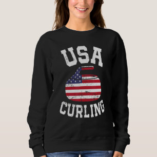Curling For Men Women Curling Players Usa Sweatshirt