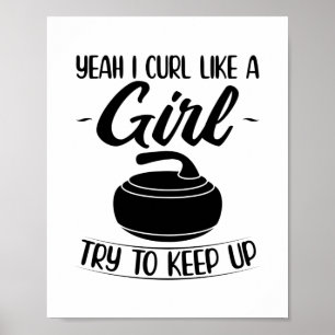 Curling gifts for girls Curler Sports Team Coach Poster