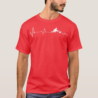 Curling Heartbeat Ekg Pulse Curl Stone Idea T-Shirt