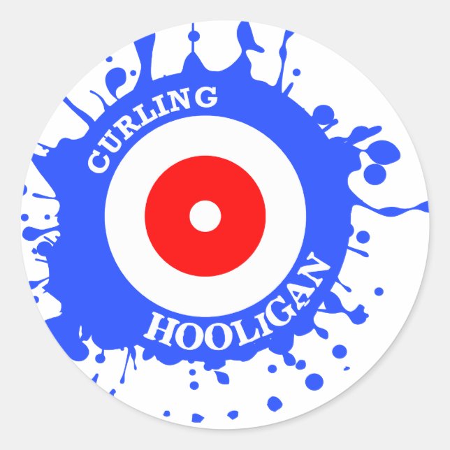 Curling Hooligan Classic Round Sticker (Front)