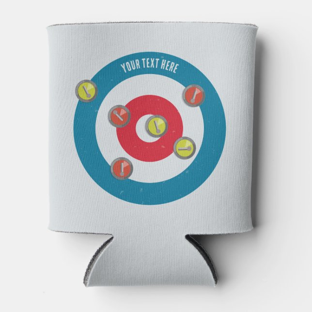 curling House and curling stones top view Can Cooler (Front)