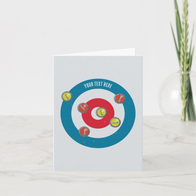 curling House and curling stones top view Card (Front)
