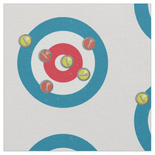 curling House and curling stones top view Fabric