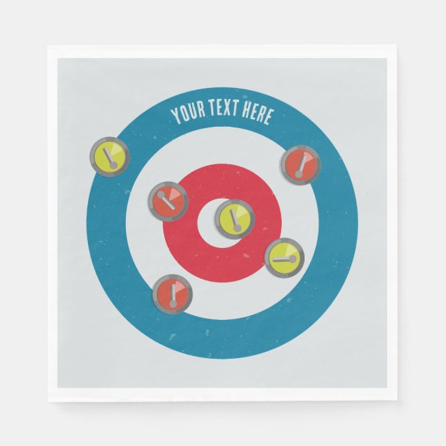 curling House and curling stones top view Napkin (Front)
