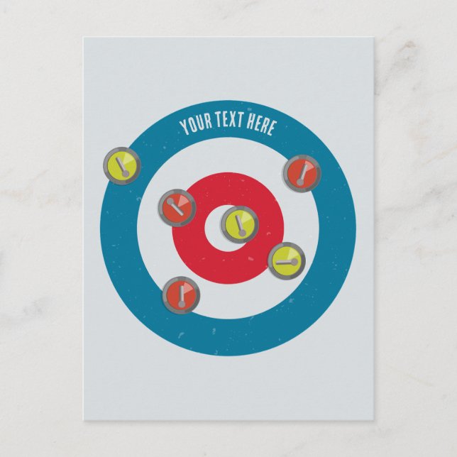 curling House and curling stones top view Postcard (Front)