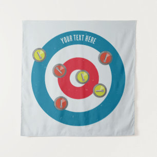 curling House and curling stones top view Tapestry