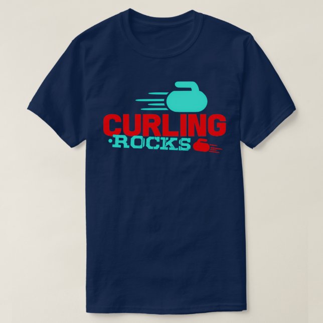 Curling ice curling stones broom tournament gift 7 T-Shirt (Design Front)
