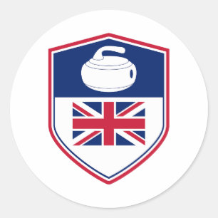 Curling Ice sport Stone Broom Classic Round Sticker