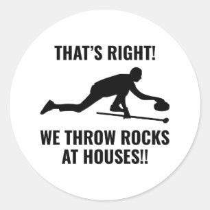 Curling Ice sport Stone Broom Classic Round Sticker