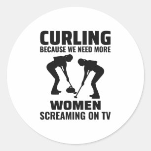 Curling Ice sport Stone Broom Classic Round Sticker