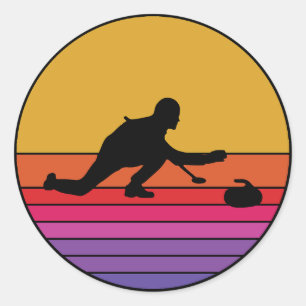 Curling Ice sport Stone Broom Classic Round Sticker