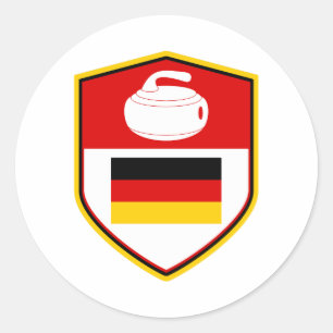 Curling Ice sport Stone Broom Classic Round Sticker