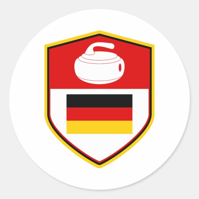 Curling Ice sport Stone Broom Classic Round Sticker (Front)