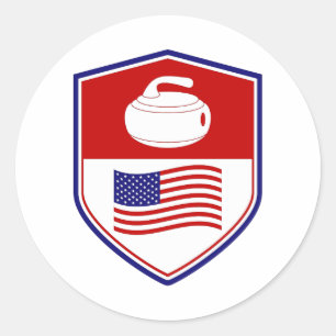 Curling Ice sport Stone Broom Classic Round Sticker