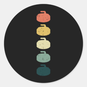 Curling Ice sport Stone Broom Classic Round Sticker