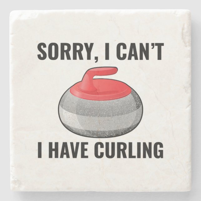 Curling Ice sport Stone Broom Coaster (Front)