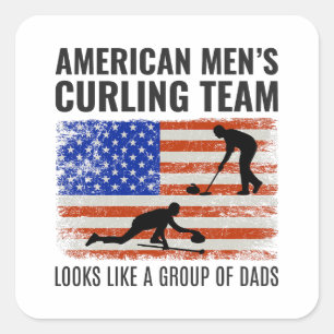 Curling Ice sport Stone Broom Square Sticker